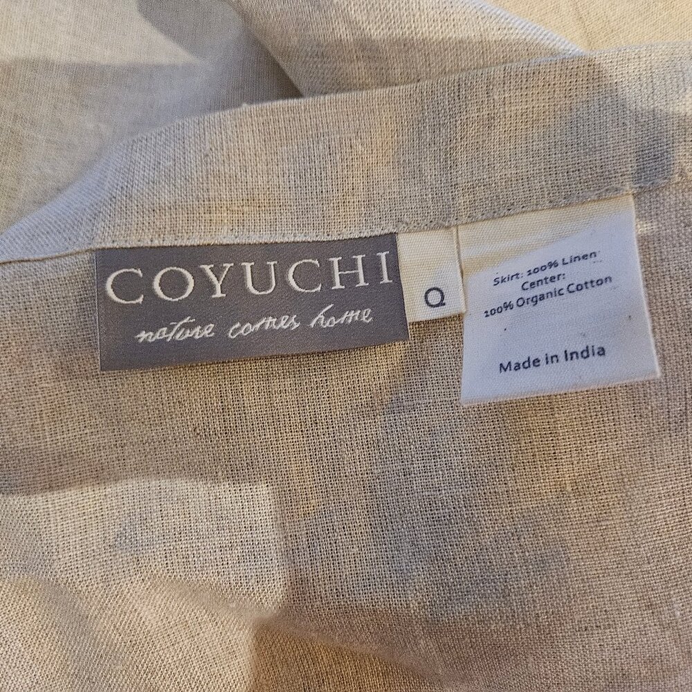 Coyuchi linen quen size bed skirt